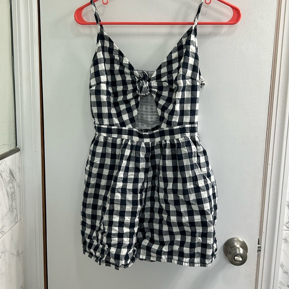 Stylish Black and White Checkered Jumpsuit